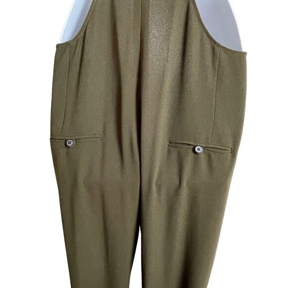 NWT‎ Zara Sleeveless Cropped Jumpsuit Racerback Pockets Green Back Zip Size L - Picture 6 of 12